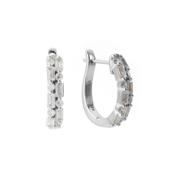 Sybella Lucinda Small Silver Cubic Zirconia Hoop Earrings