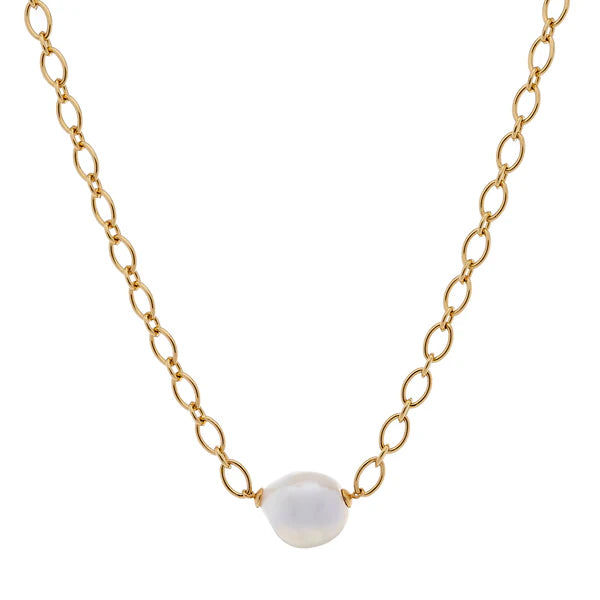 Sybella Carmen Freshwater Pearl Gold Cable Necklace