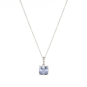 Sybella Ariella Tanzanite Blue & Clear Cubic Zirconia Silver Pendant