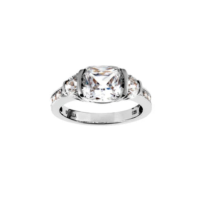 Sybella Lillian Rhodium Cubic Zirconia Dress Ring
