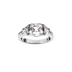 Sybella Lillian Rhodium Cubic Zirconia Dress Ring