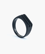 Pig & Hen Signet Ring Black Rope