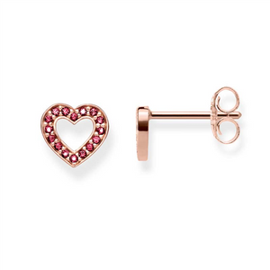 Thomas Sabo Rose Gold Red Heart Cutout Earrings Stapleton Jewellers