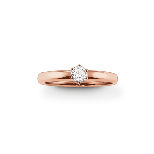 Thomas Sabo Rose Gold Cubic Zirconia Solitaire Ring