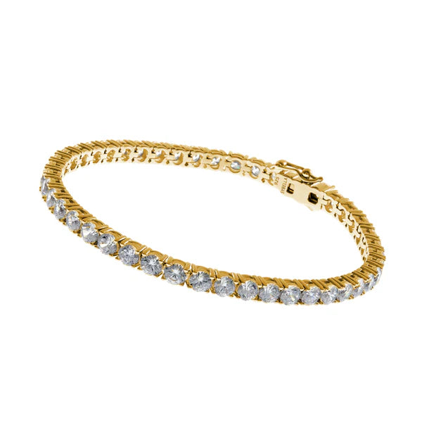 Sybella Trinity Gold Plate Claw Set Cubic Zirconia Bracelet