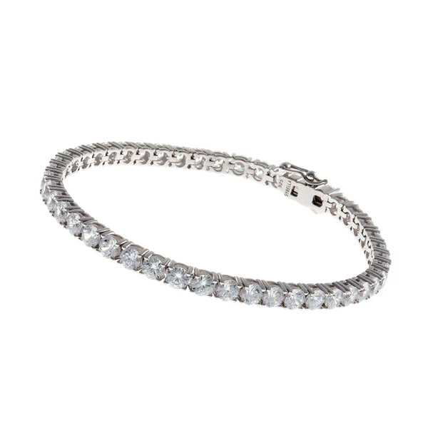 Sybella Trinity Silver Claw Set Cubic Zirconia Tennis Bracelet