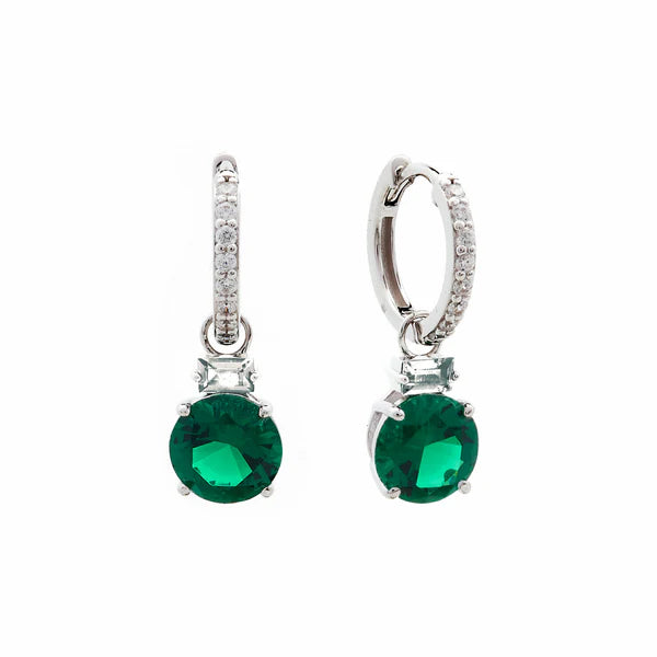 Sybella Trixie Green Pendant Hoop Earrings