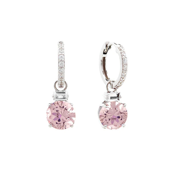 Sybella Trixie Pink Pendant Hoop Earrings