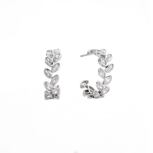 Sybella Zimi Silver Leaf Hoop Earrings