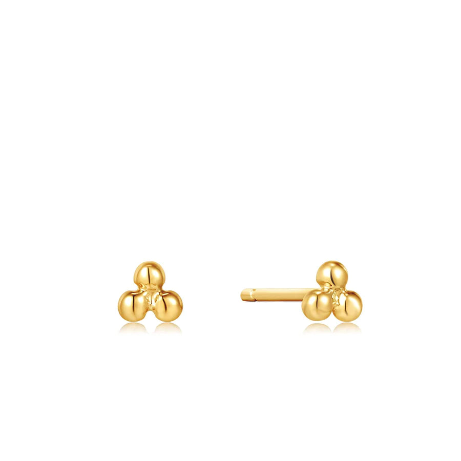 Ania Haie 14kt Gold Triple Ball Stud Earrings