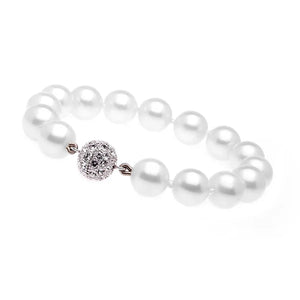 Sybella Emily Classic Round Small White Pearl Bracelet