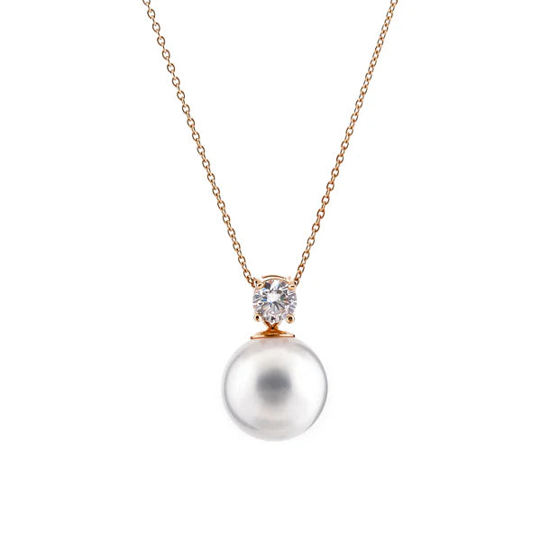 Sybella Fleur Rose Gold Pearl Necklace