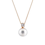 Sybella Fleur Rose Gold Pearl Necklace