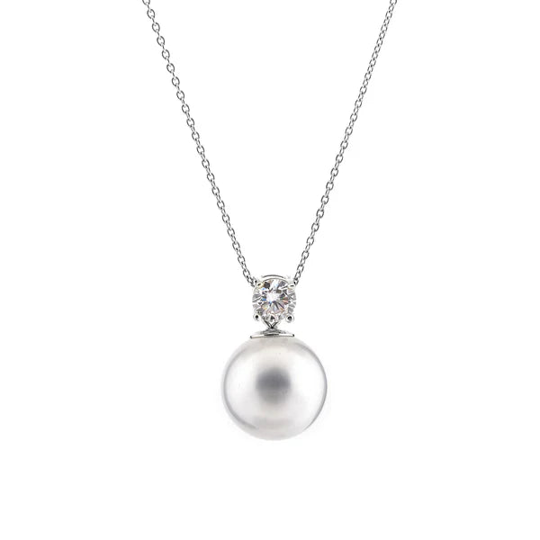 Sybella Fleur Silver Pearl Necklace