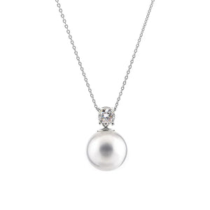 Sybella Fleur Silver Pearl Necklace