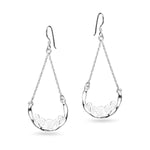 Sterling Silver Chain Drop Earrings with Bubble Design