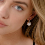 Sybella Emily Round Pearl Silver Hook Earrings