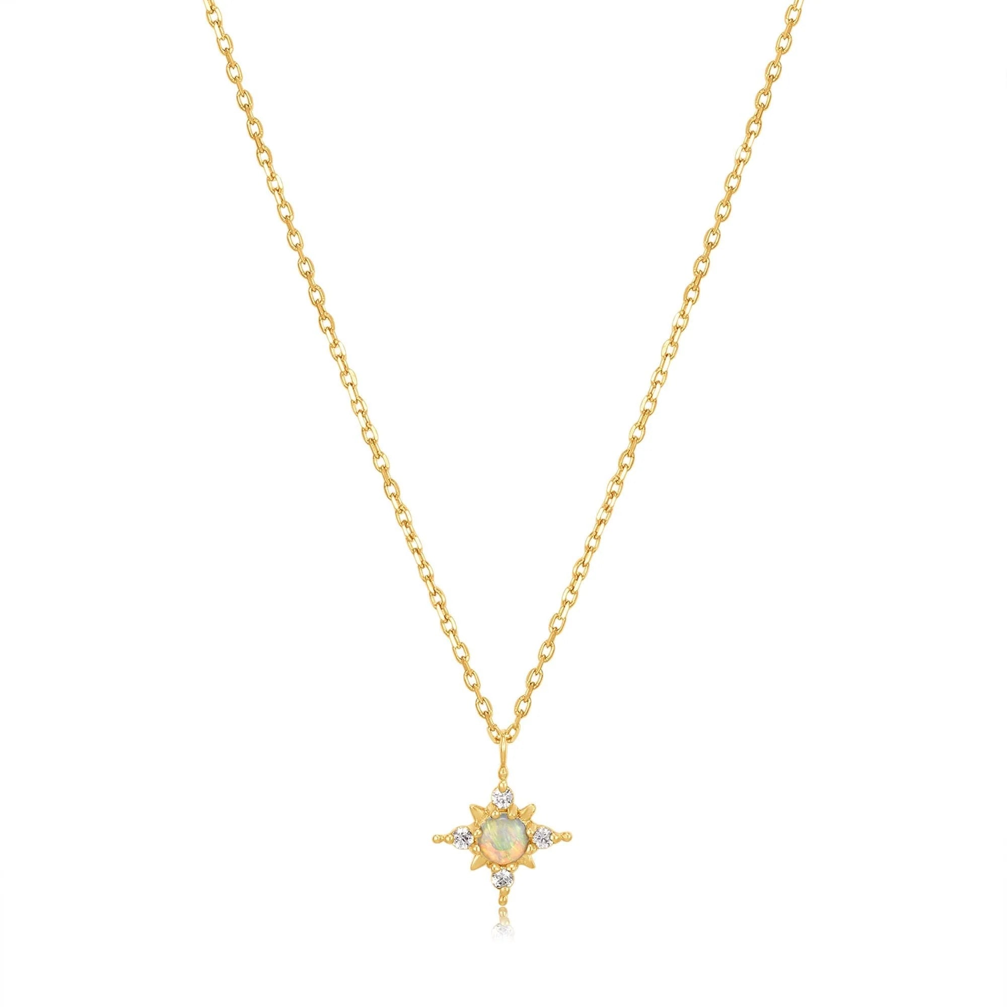 Ania Haie 14kt Gold Opal and White Sapphire Star Necklace