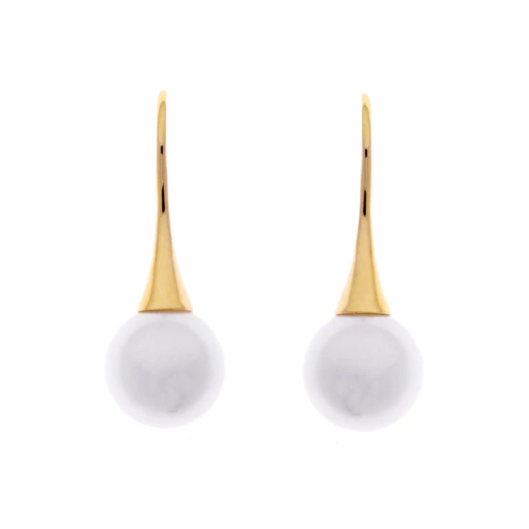 Sybella E1148-GP Yellow Gold Pearl hook earring