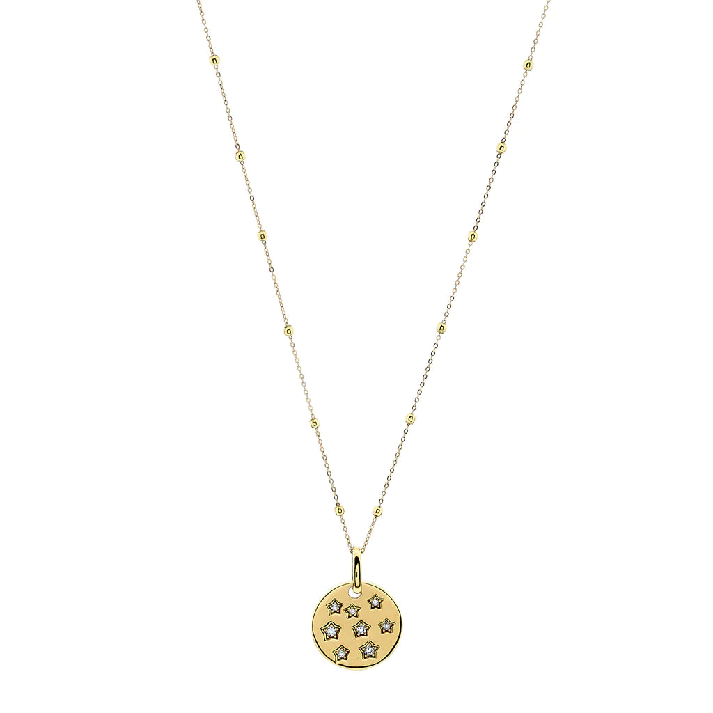 P2211 STARDUST Gold Plate Star Pendant on fine gold chain