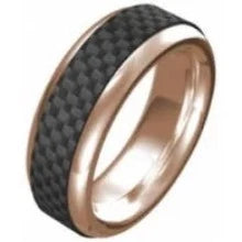 Cudworth Stainless Steel/IP Rose Gold/Carbon Fibre Ring