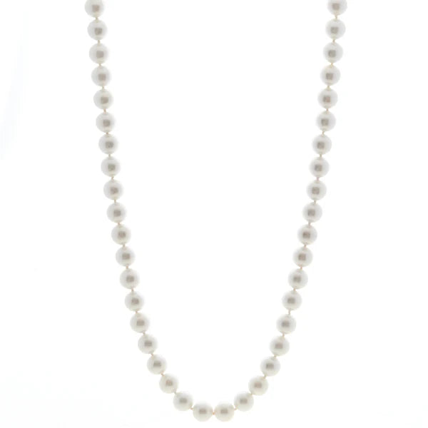 Sybella Emily Classic Round White 10mm Pearl Necklace - Long 90cm