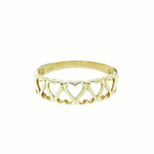 9ct Gold Continuous Hearts Ring
