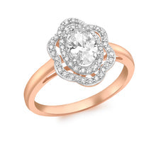 9ct Rose Gold Cubic Zirconia cluster ring