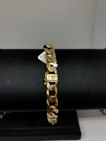 9CT YELLOW GOLD SOLID CURB BRACELET
