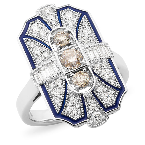 18ct White Gold 1.03ct Diamond Claw/Bead Set Dress Ring