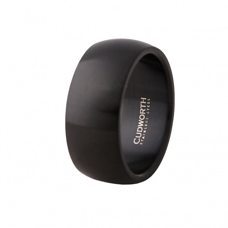 Brushed lon Plated Black Stainless Steel Ring