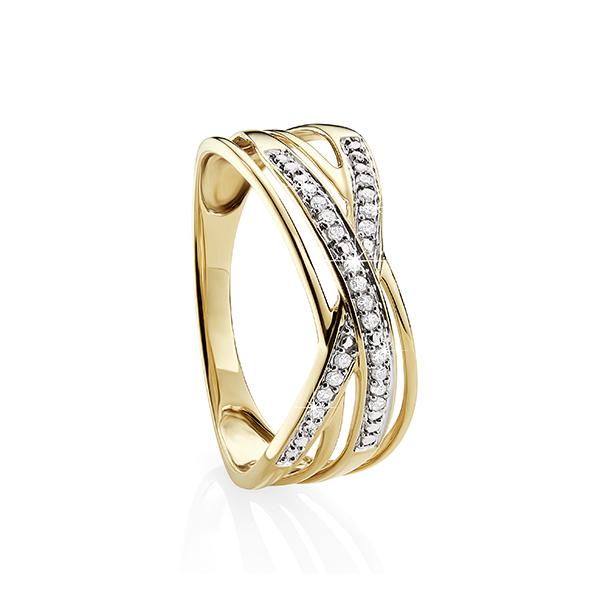 9 Carat Yellow Gold Diamond 0.08ct Dress Ring