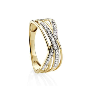 9 Carat Yellow Gold Diamond 0.08ct Dress Ring