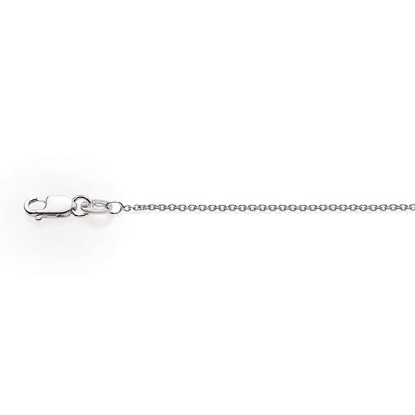 9ct White Gold 30 Gauge Cable Chain 45Cm