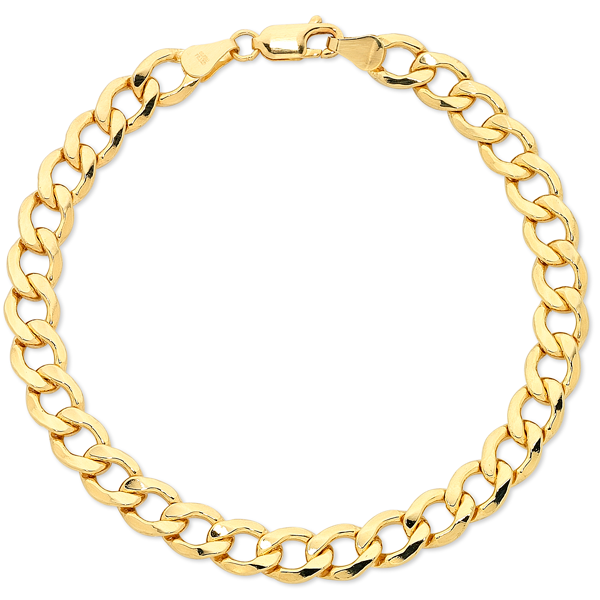 9ct Yellow Gold Silver Filled Curb Bracelet
