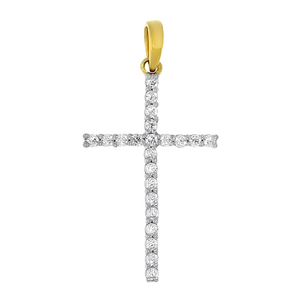 9ct gold 0.12ct diamond cross pendant