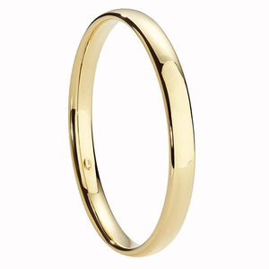 9ct Gold Bonded Silver 8mm Half Round Tube Bangle Internal Diameter = 65mm (4890984579204) (7077486559396)