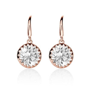 Sterling Silver Rose Gold Plated Cubic Zirconia Earrings
