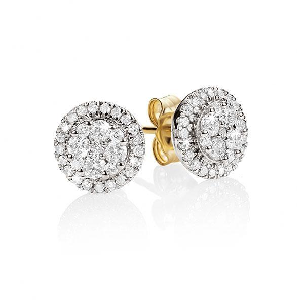 9ct Yellow Gold Tdw 0.50ct Diamond Earrings
