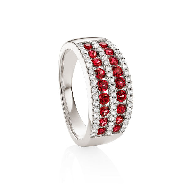 Sterling Silver Created Ruby & Created White Sapphire Ring