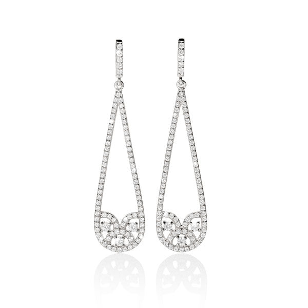 sterling silver cubic drop earrings
