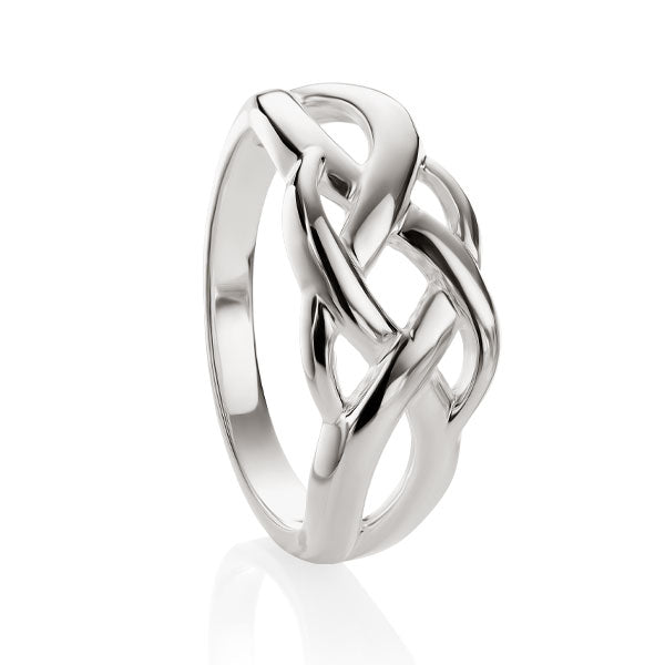 sterling silver plaited knot ring