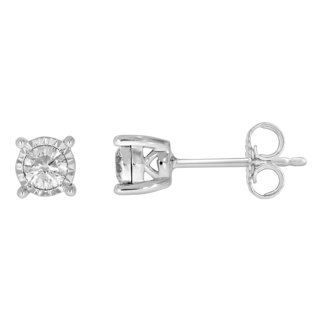 9ct White Gold Diamond 0.20ct Earrings Studs