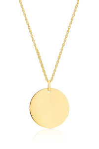 MP5881 9ct yellow gold round disc pendant 22mm w/o chain (7106961866916)