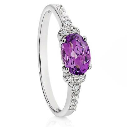 MP5868 9ct WG Amethyst (Oval 7x5mm) and Diamonds 0.06ct Ring (7106960621732)