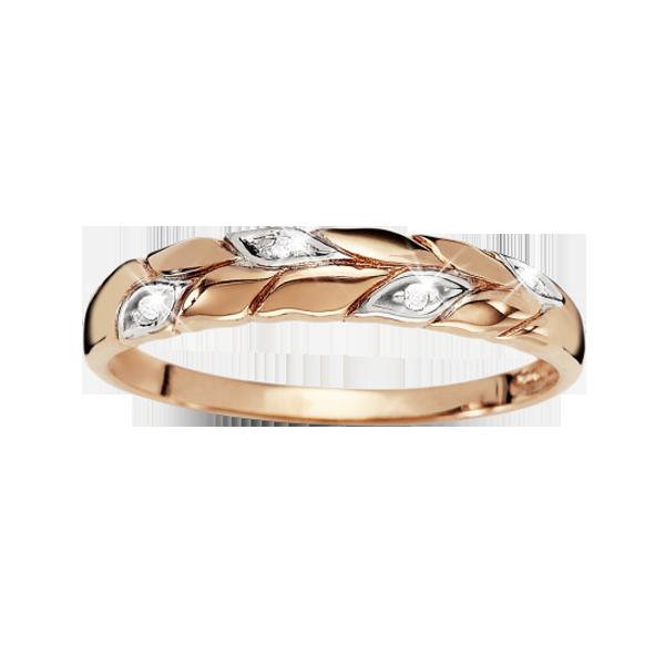 9ct Rose Gold Diamond-Set Wheat-Design DreSterling Silver Ring (4885779808388) (7077290442916)
