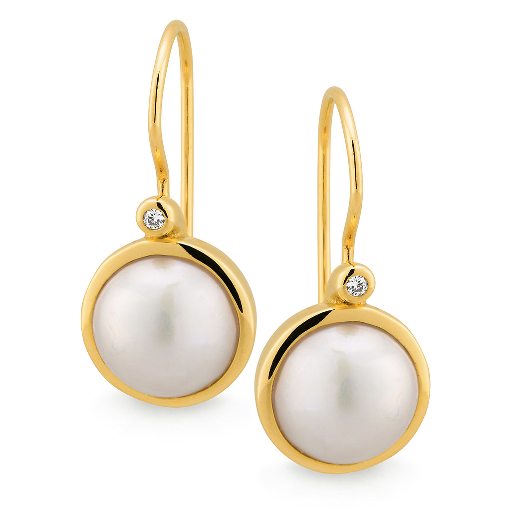 Mabe Pearl & Diamond Earring
