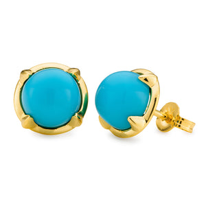 Turquoise Claw Set Stud Earrings