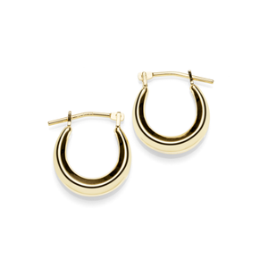 Gold-Bonded Silver Creole Earrings