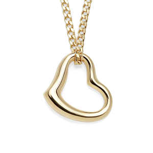 9ct Yellow Gold Silver Filled Open Heart Pendant